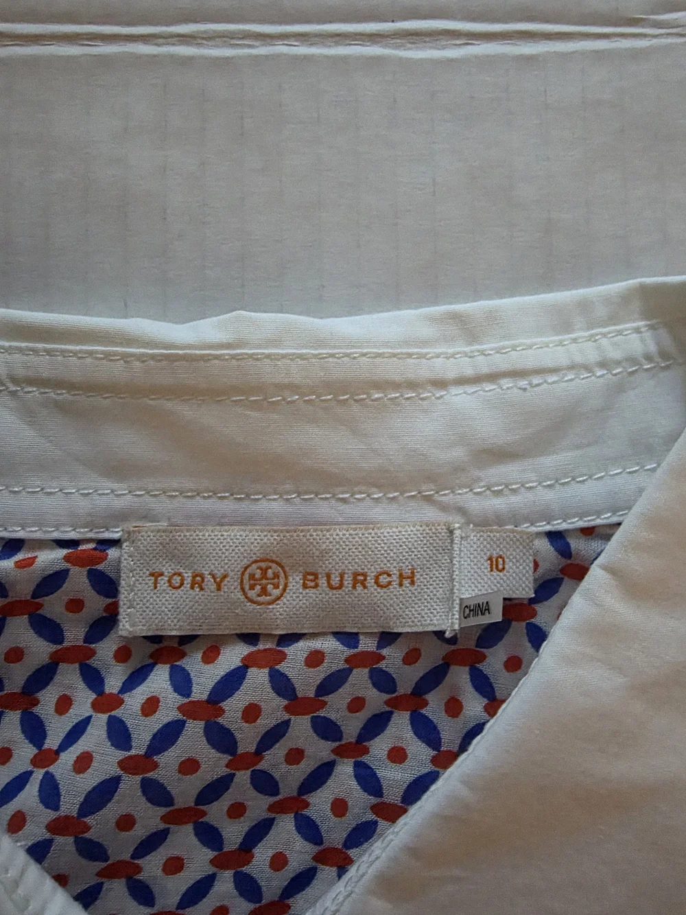 Tory Burch Brigitte Blouse With Geometric Print Size 10.